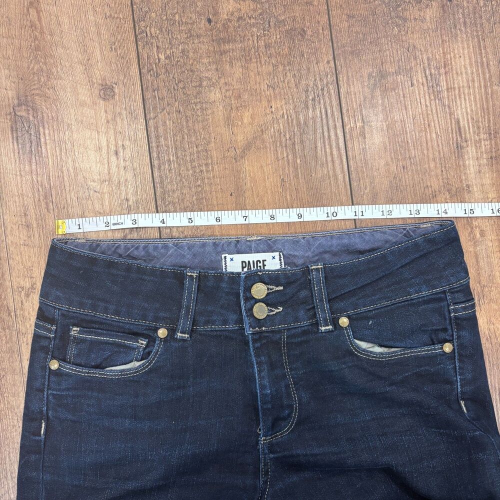 PAIGE Hidden Hills Dark Wash Boot Cut Jeans Size 27 - 0196055-541 Mid Rise USA - Picture 8 of 13